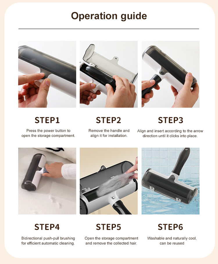 Pet Hair Remover Roller Brush – Reusable Self-Cleaning Dog & Cat Fur Lint Cleaner