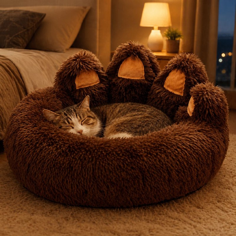 Paws&Purrs Caming Cloud Bed - Plush Pet Bed for Dogs and Cats Washable Indoor Pet Mattress