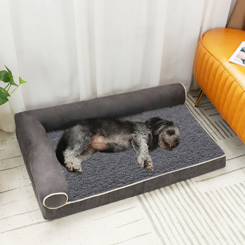 Orthopedic Dog Bed with Pillow Memory Foam Sofa Bed for Large & Small Dogs