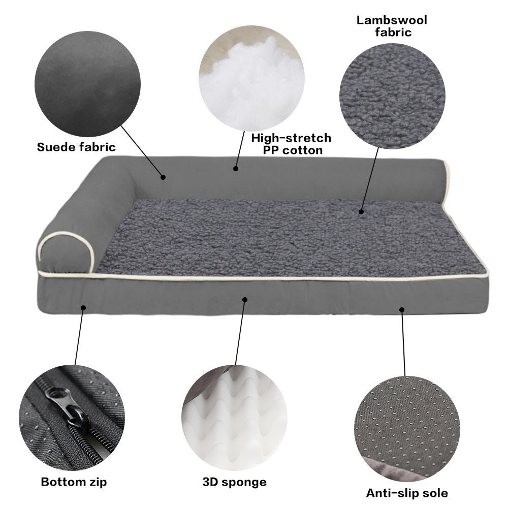 Orthopedic Dog Bed with Pillow Memory Foam Sofa Bed for Large & Small Dogs