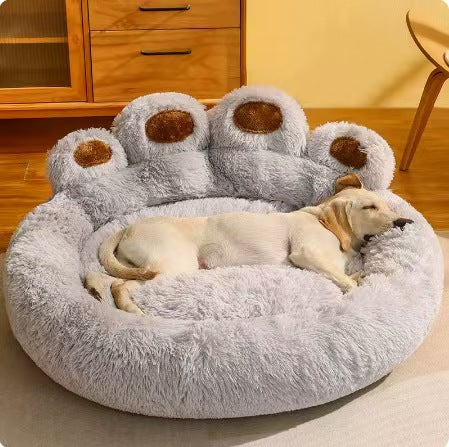 Plush Pet Bed for Dogs and Cats – 20-Inch Round Washable Indoor Pet Mattress