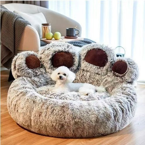 Plush Pet Bed for Dogs and Cats – 20-Inch Round Washable Indoor Pet Mattress