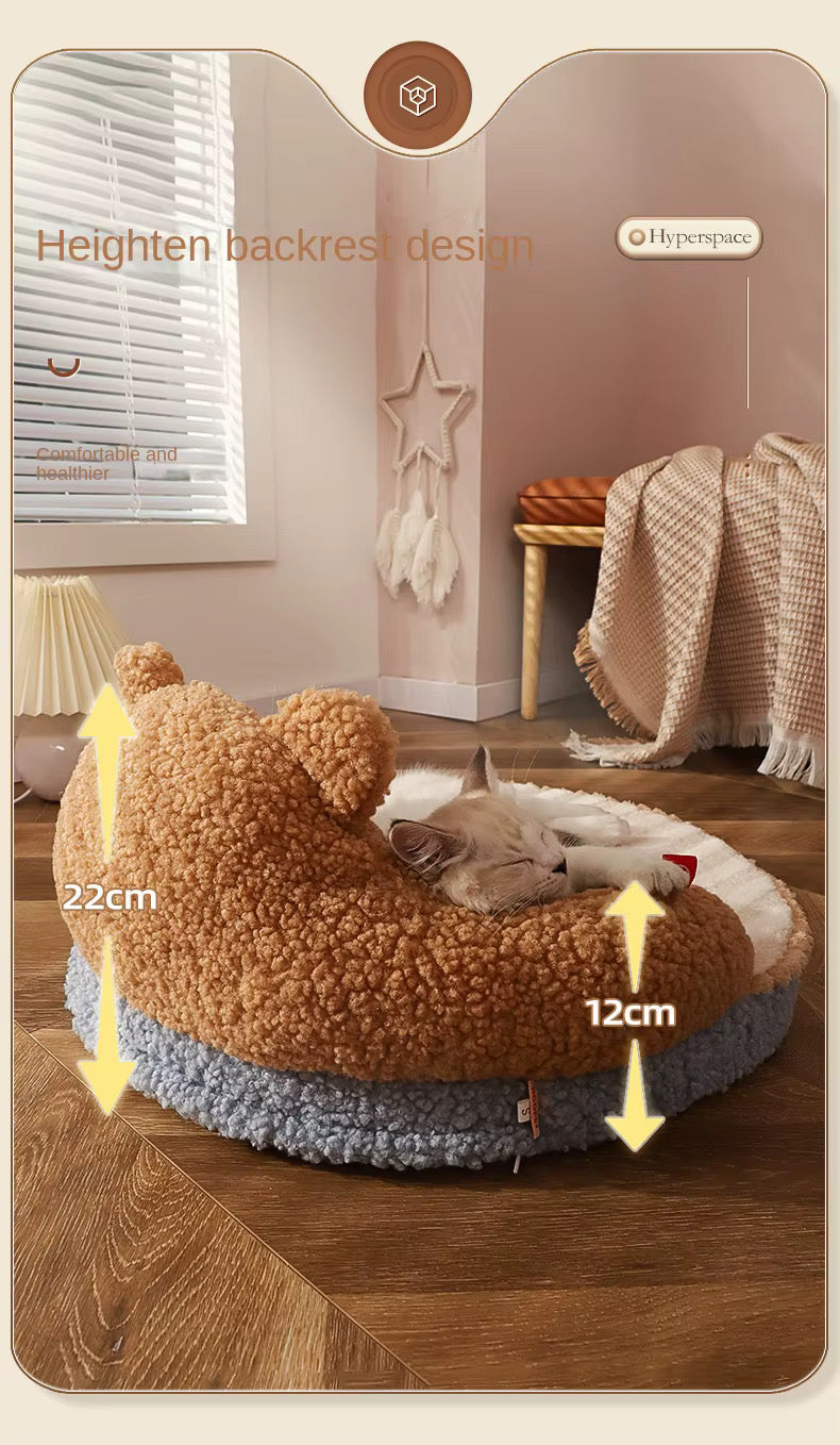 Paws&Purrs CozeNest Bed – Orthopedic Warm Removable Cat Sleeping Bed Padded Cushion